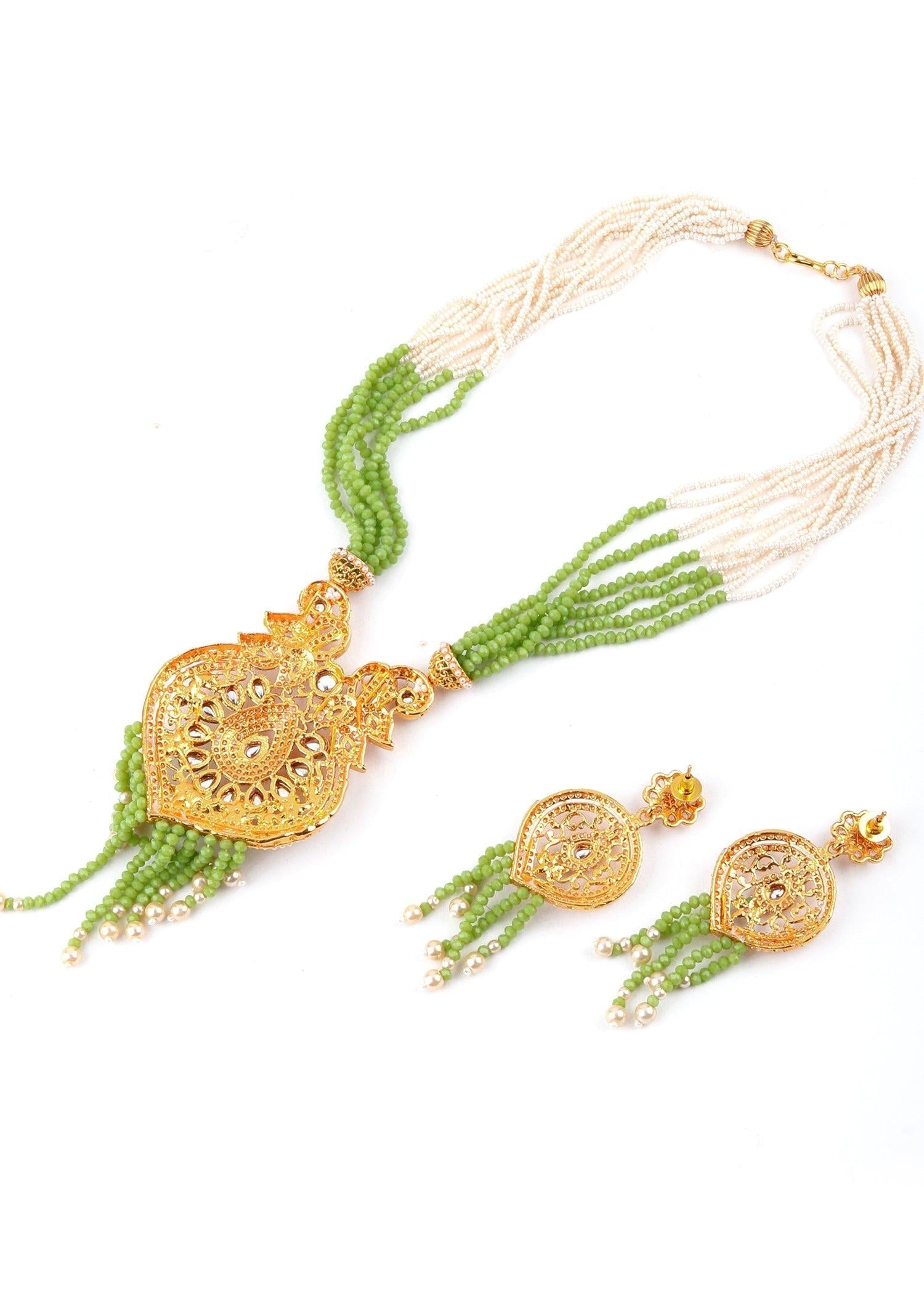 Fresh As Green Necklace Set - Rajwada