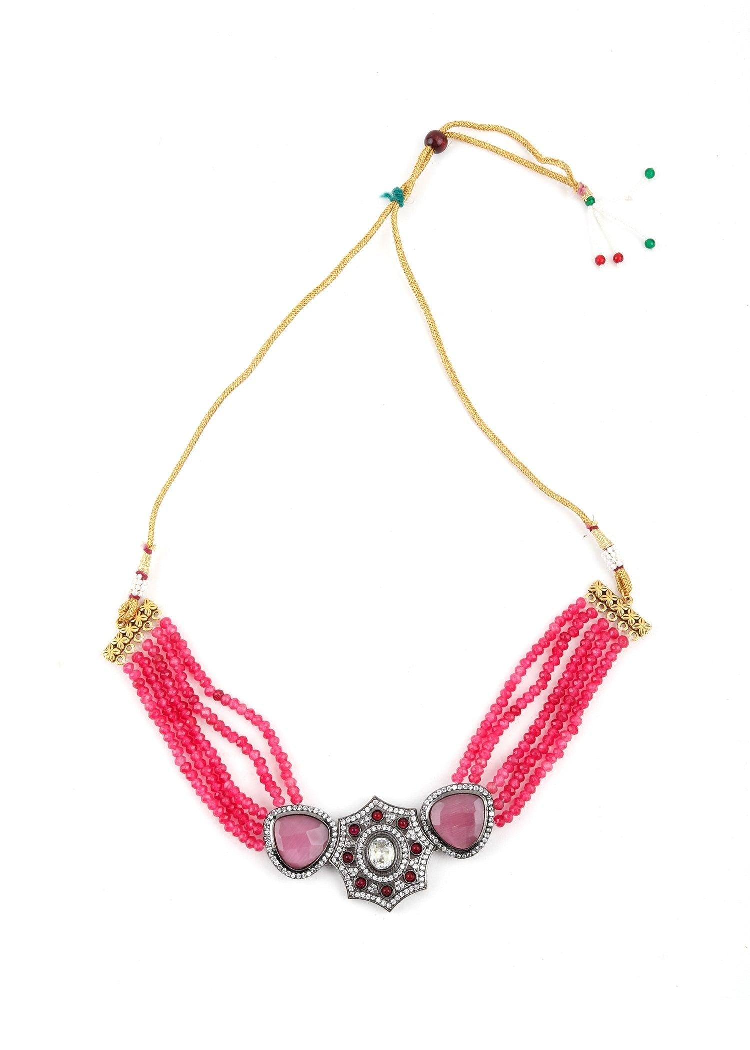 Fresh Pink Necklace Set - Rajwada