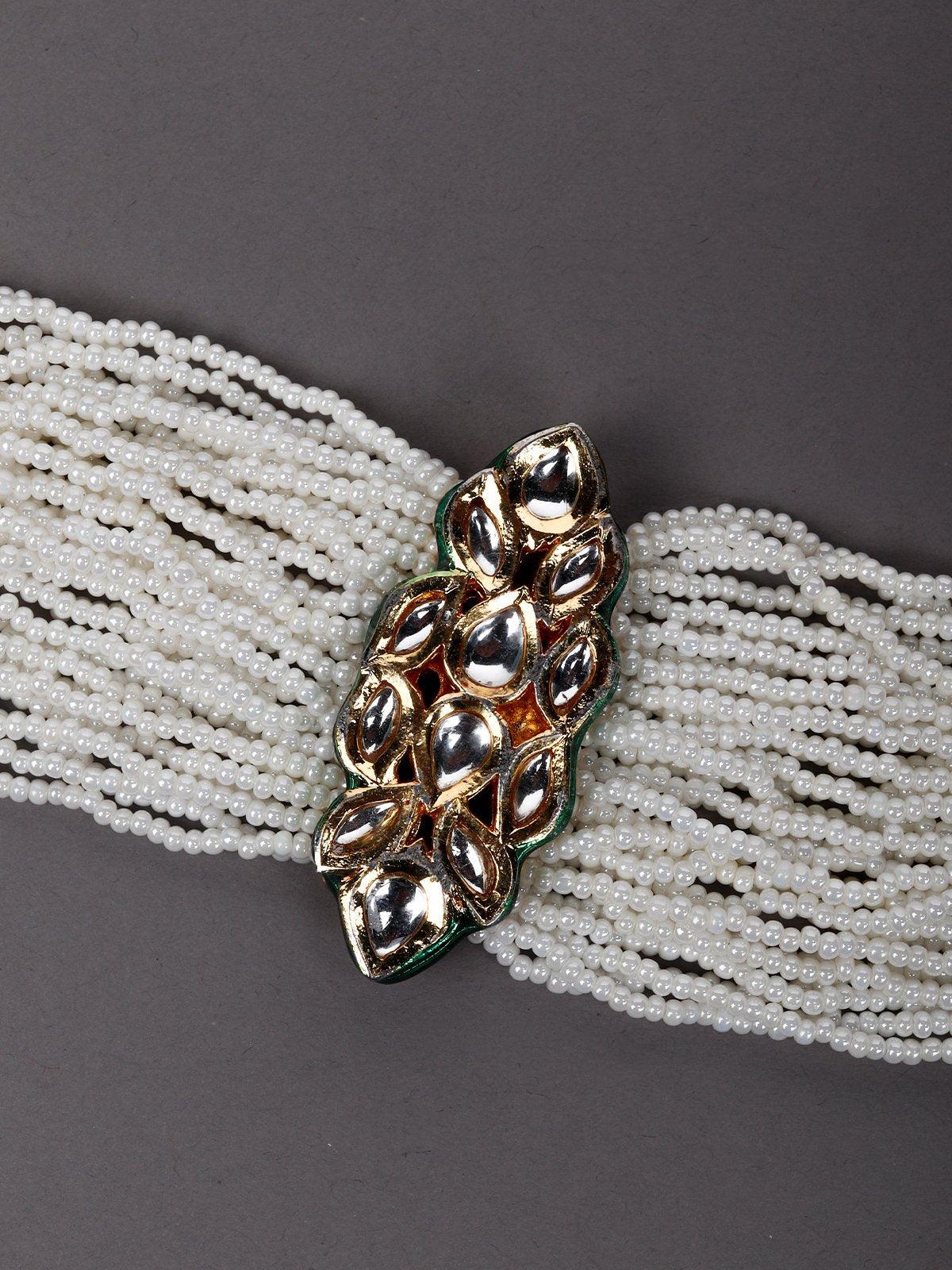 Fully Beaded bracelet With Kundan Work - Rajwada