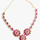 Fuscia pink acrylic stone necklace set - Rajwada