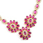 Fuscia pink acrylic stone necklace set - Rajwada