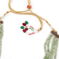 Geometric Mint Green Stone Floral Statement Necklace Set. - Rajwada