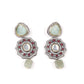 Geometric Mint Green Stone Floral Statement Necklace Set. - Rajwada