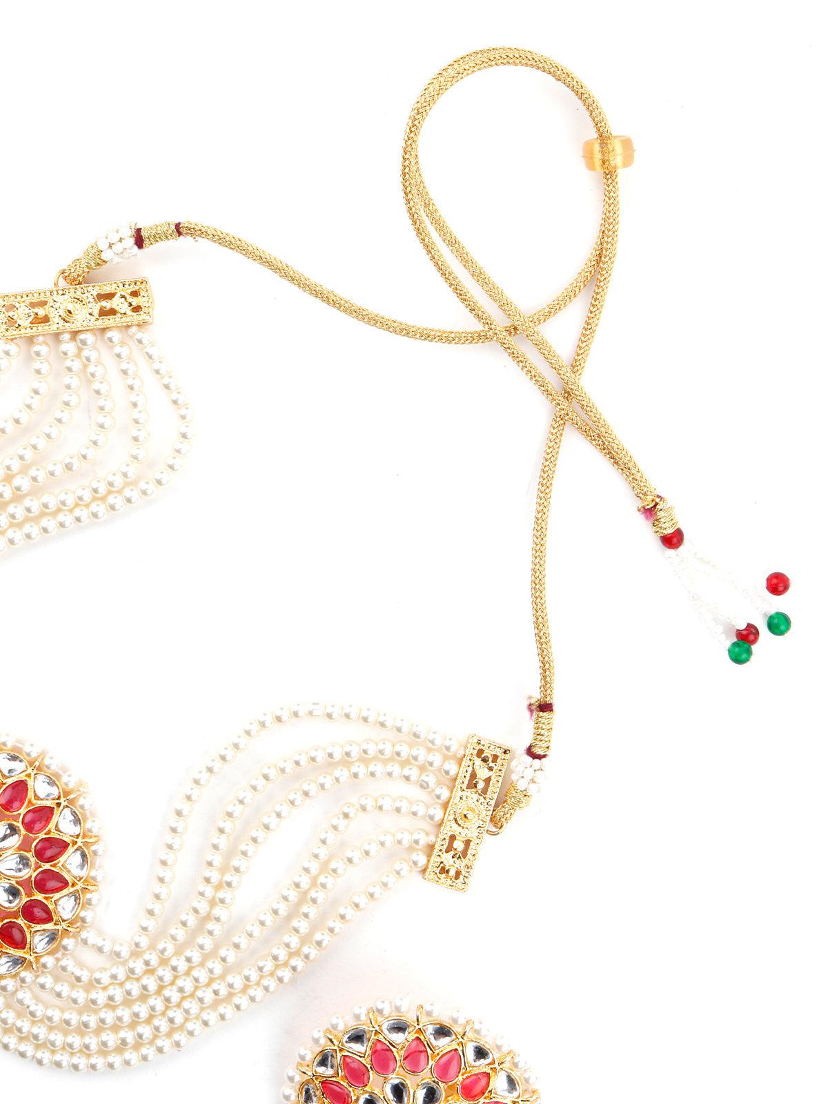 Glamorous White Pearl-kundan Choker Set! - Rajwada