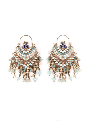 Gogeous statement green drop earrings - Rajwada