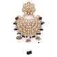 Gold and Black Rhinestone Dangle Earrings - Rajwada
