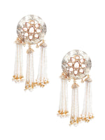 GOLD AND WHITE DANGLER EARRINGS - Rajwada
