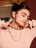 Gold and white layered necklace - Rajwada