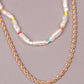 Gold and white layered necklace - Rajwada