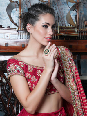 GOLD  EMBELLISHED RING - Rajwada