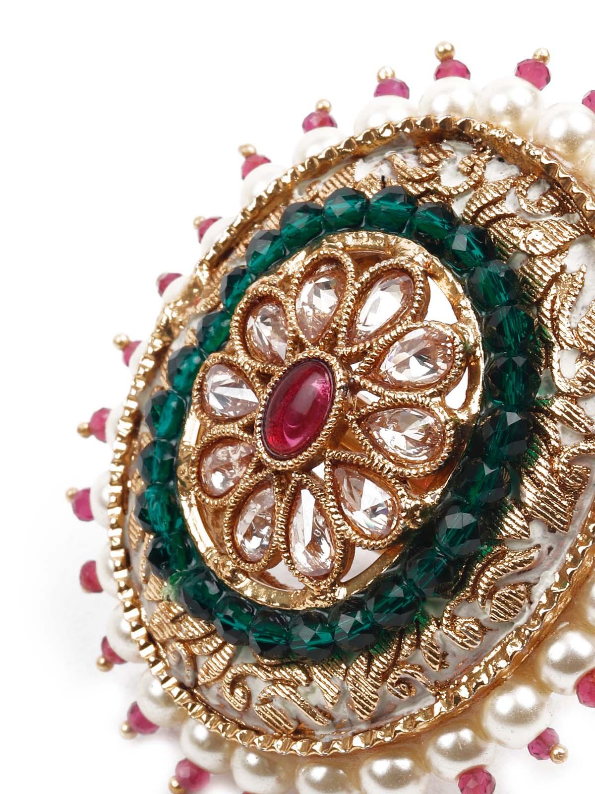 GOLD  EMBELLISHED RING - Rajwada