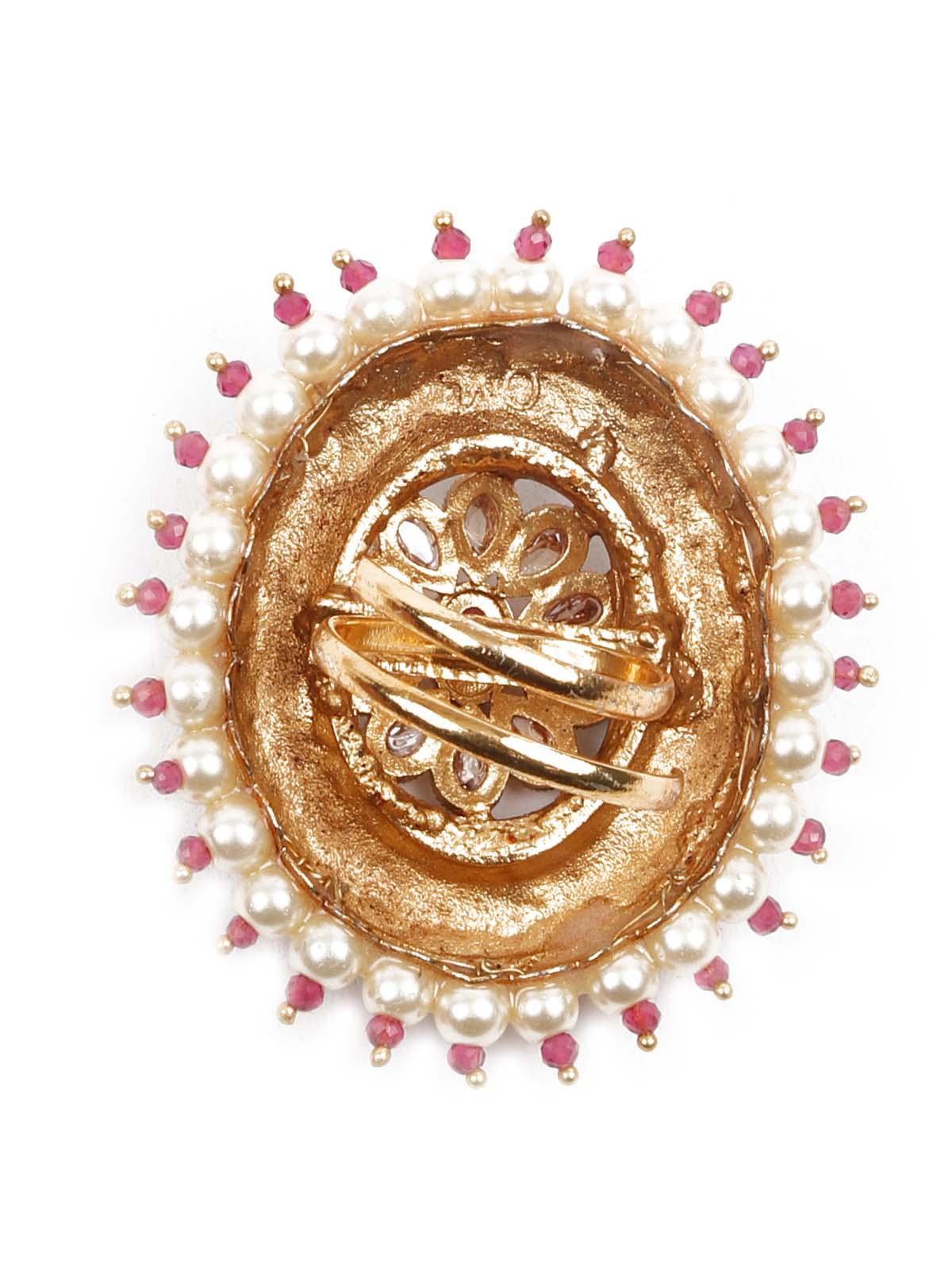 GOLD  EMBELLISHED RING - Rajwada