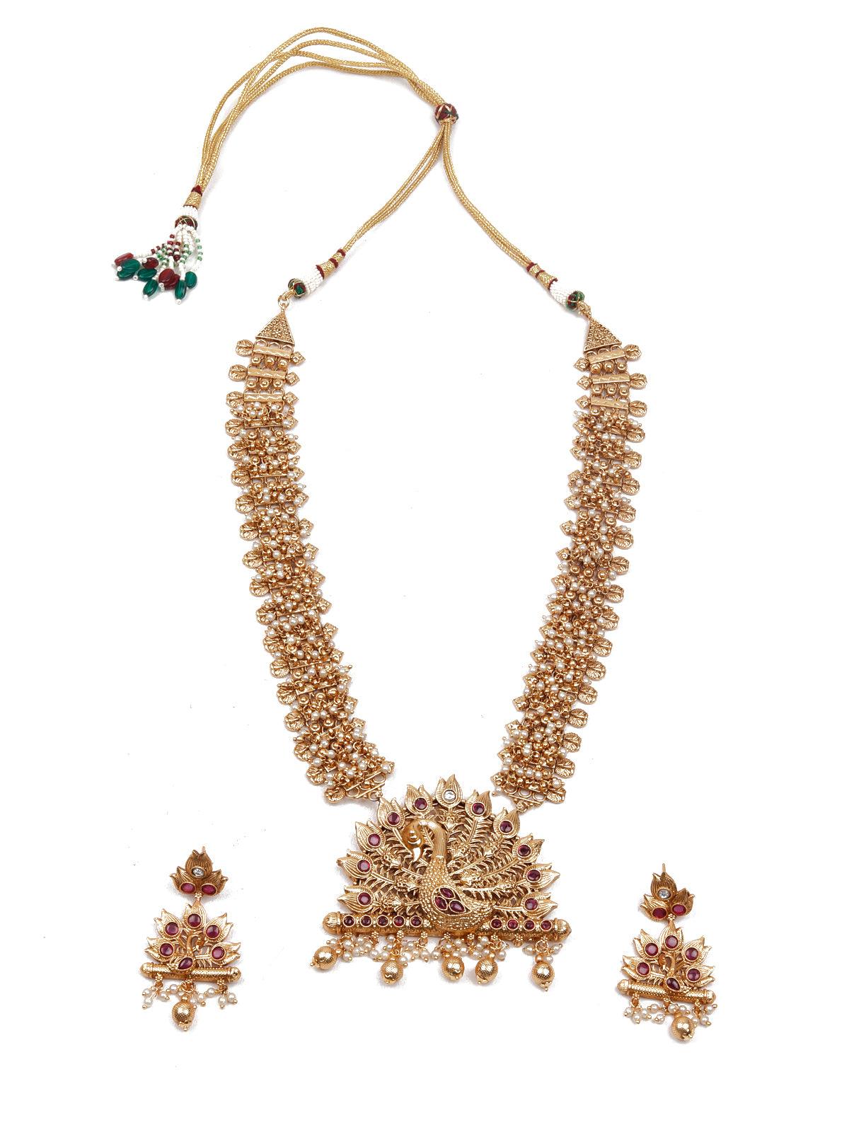 Gold Ethnic Necklace - Rajwada