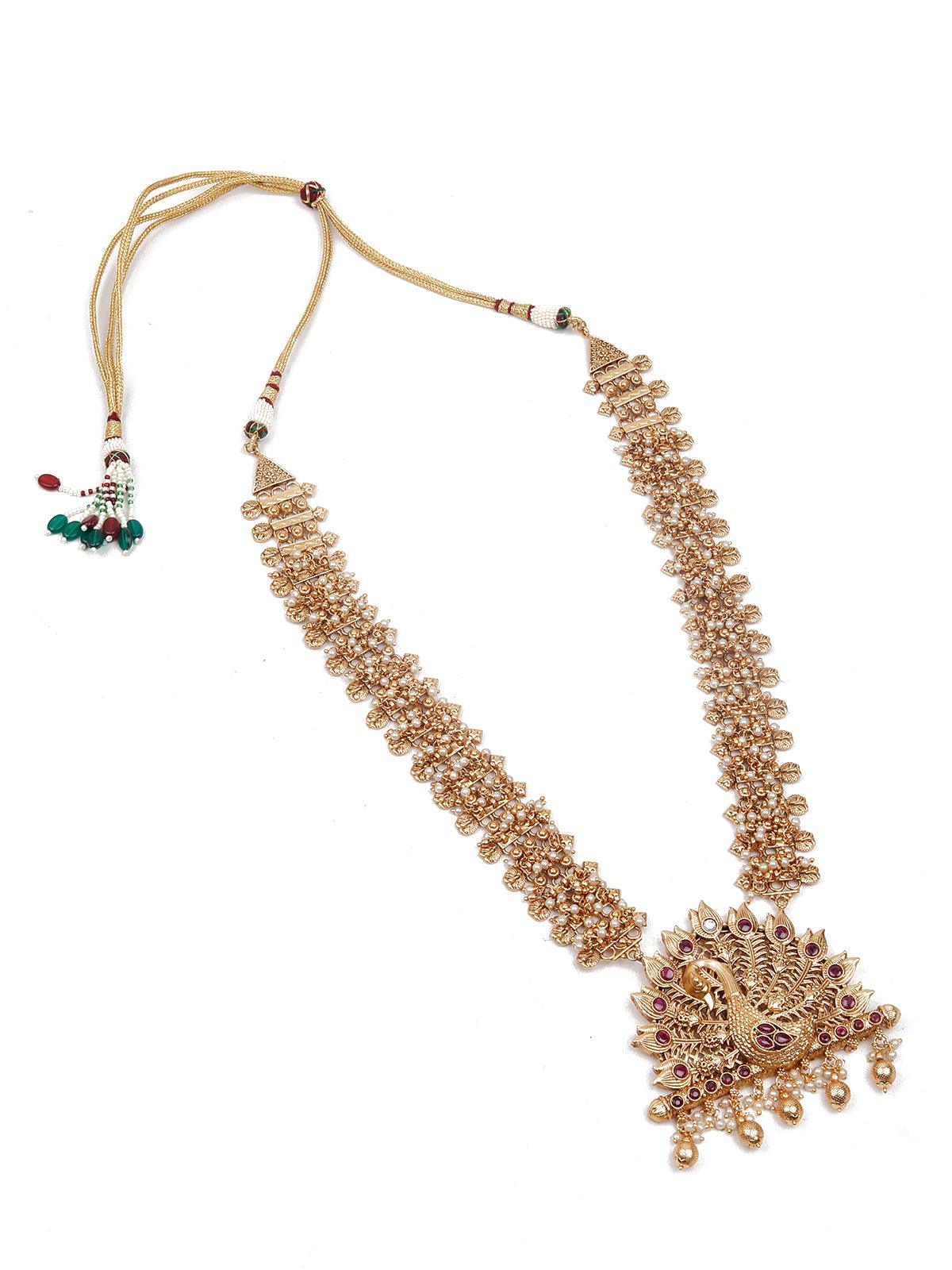 Gold Ethnic Necklace - Rajwada