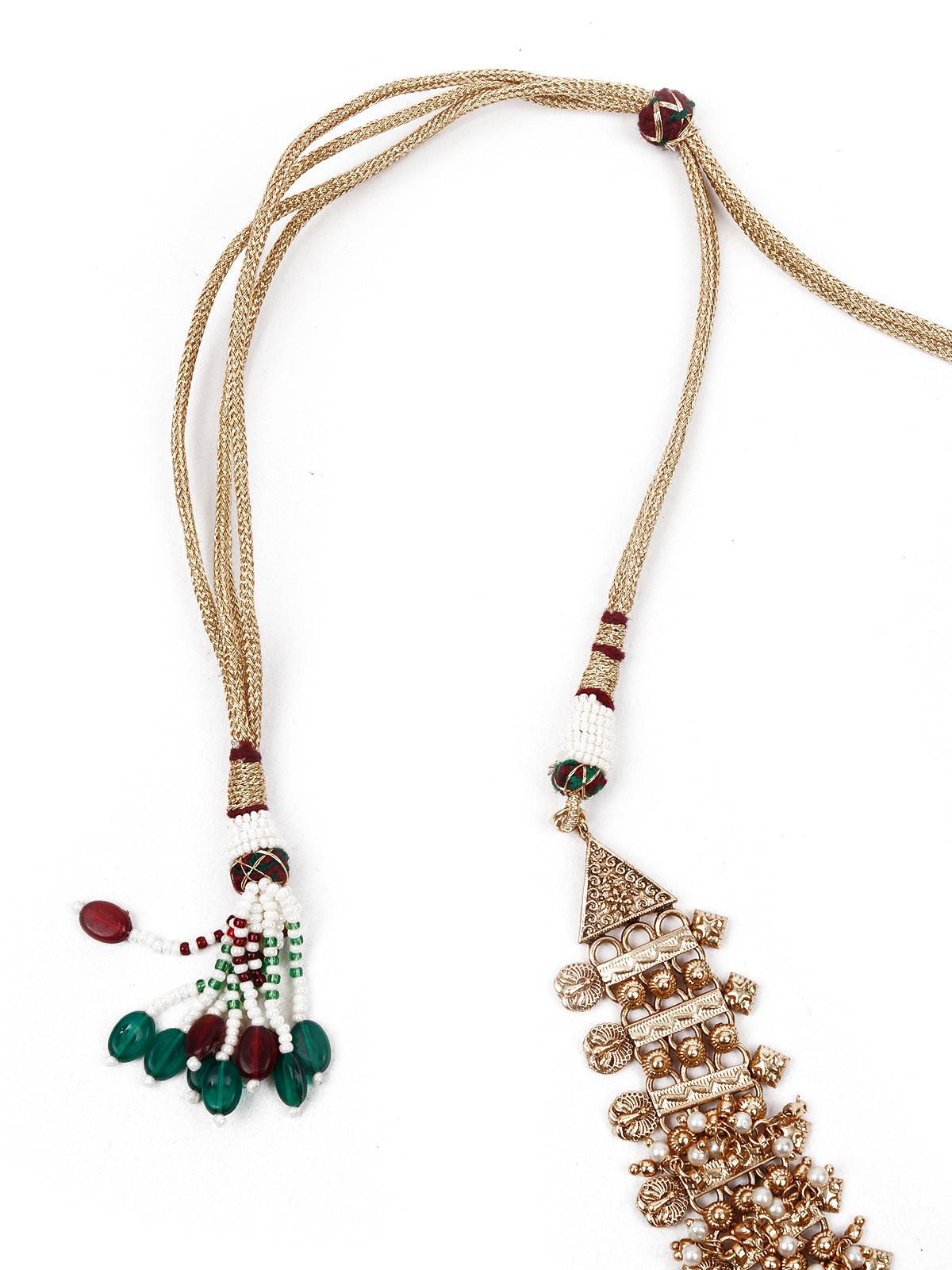 Gold Ethnic Necklace - Rajwada