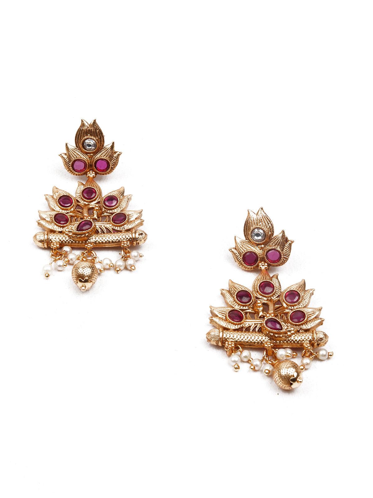 Gold Ethnic Necklace - Rajwada