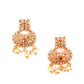 Gold semiprecious kundan & pearl necklace with earrings & maang teeka - Rajwada