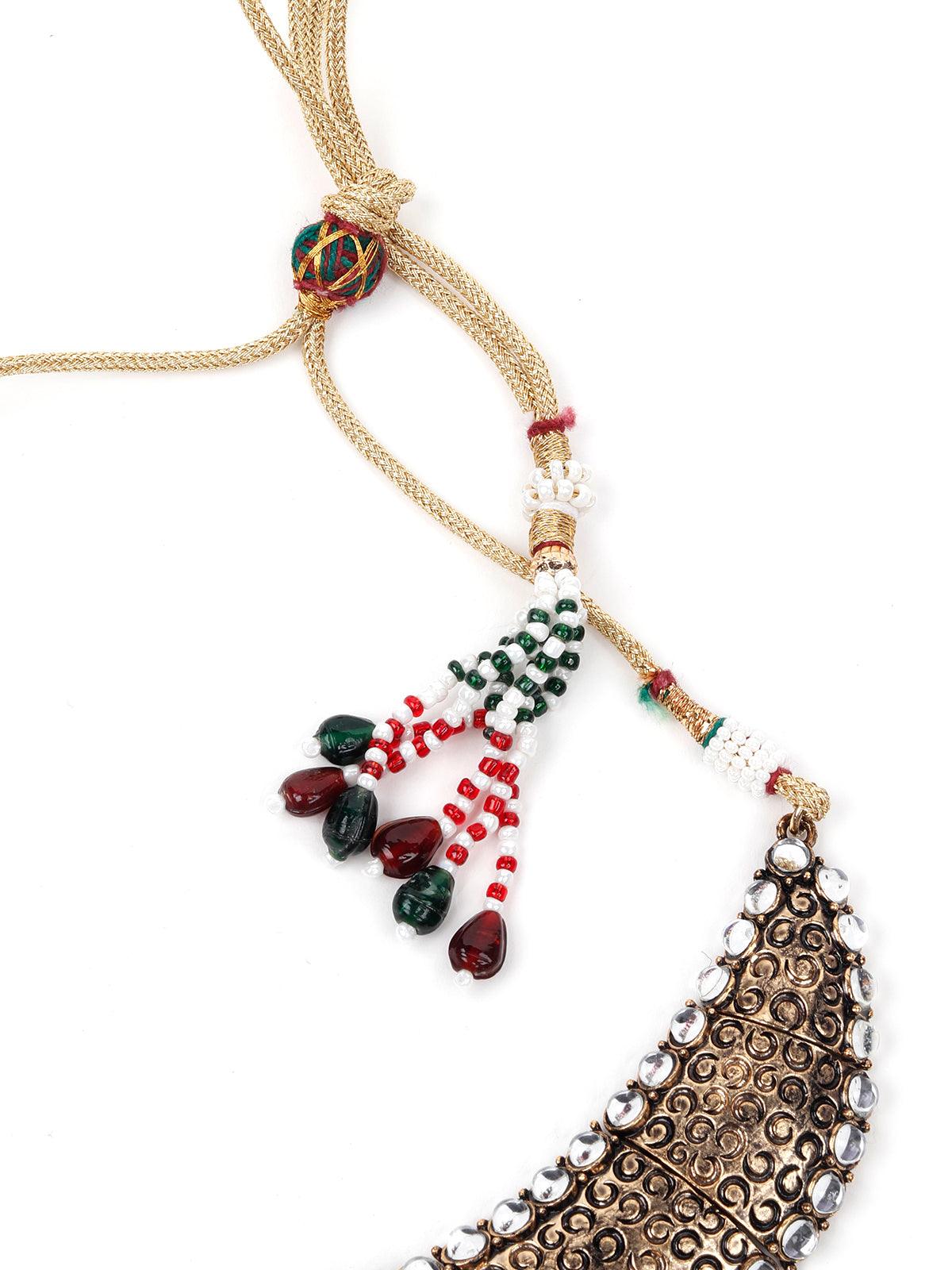 GOLD STONES AND KUNDAN SET - Rajwada