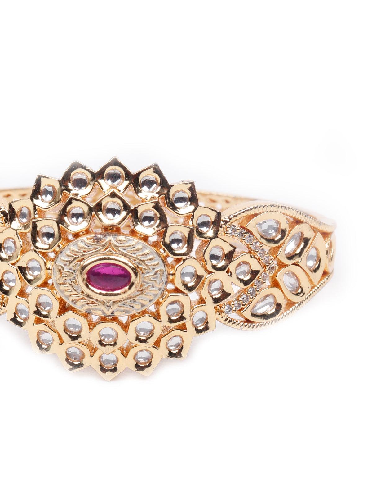 Gold studded bracelet for women - Rajwada