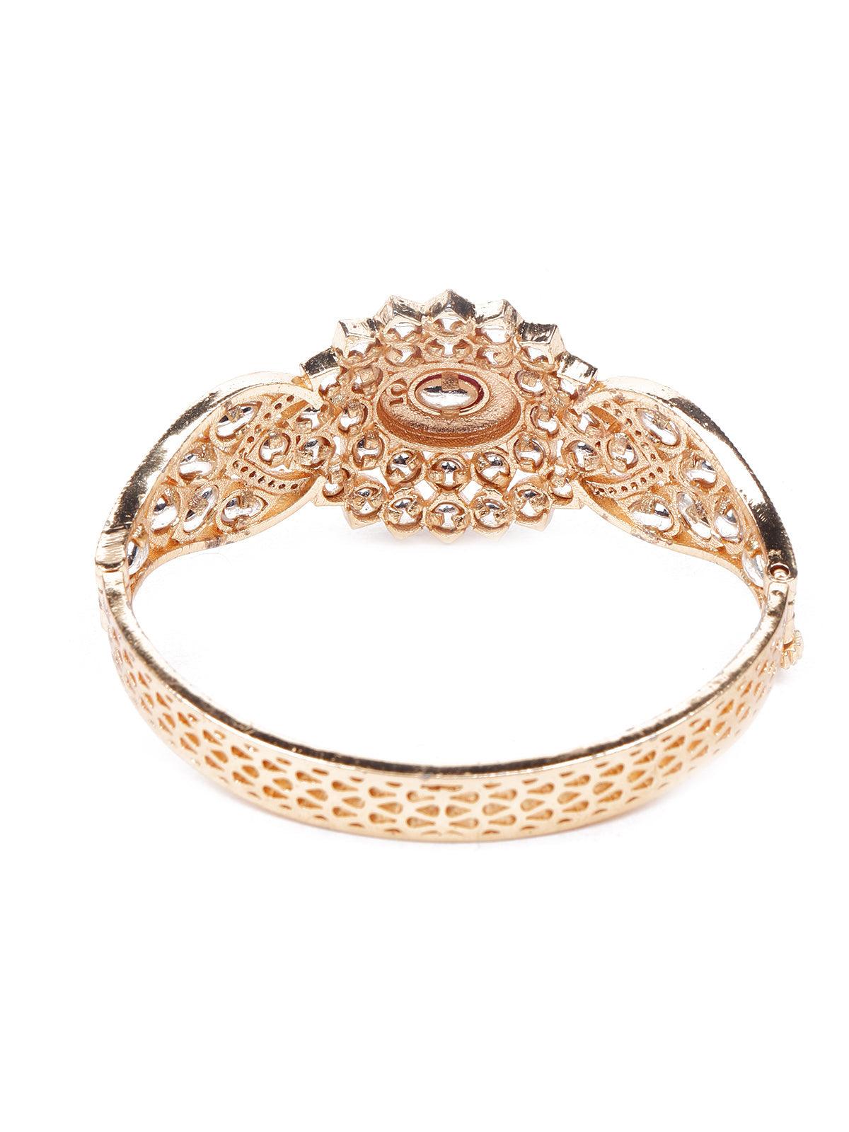 Gold studded bracelet for women - Rajwada