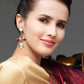 Gold-Tone Crystal Embellished Drop Earrings - Rajwada