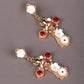 Gold-Tone Crystal Embellished Drop Earrings - Rajwada