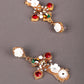 Gold-Tone Crystal Embellished Drop Earrings - Rajwada
