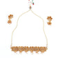 Gold Tone Floral Choker Set - Rajwada