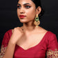 Gold Tone Green-Enamelled Dangle Earrings - Rajwada