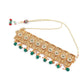 Gold Tone Green Mani Choker Set - Rajwada