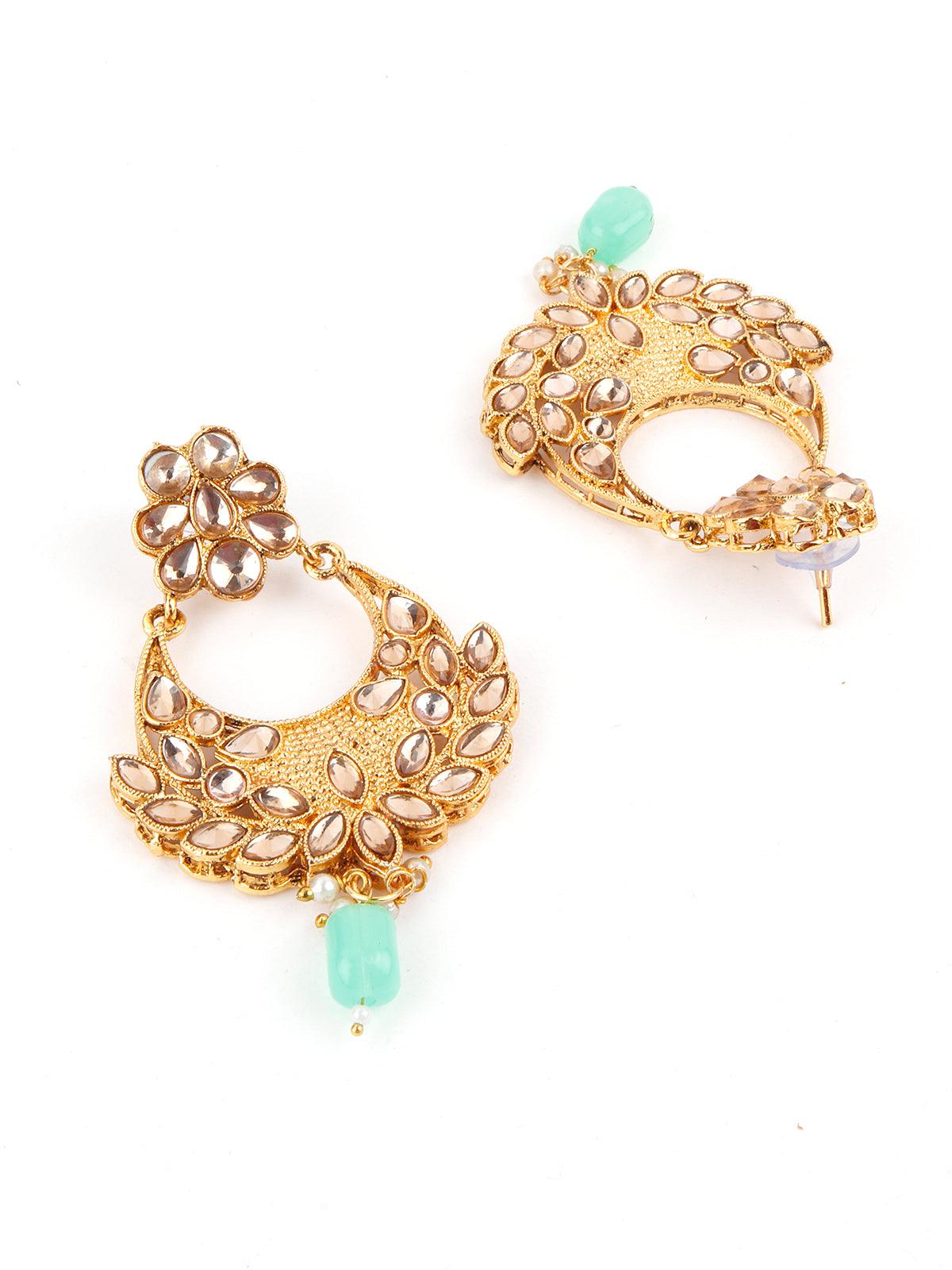 Gold Tone Green Mani Choker Set! - Rajwada