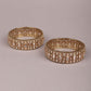 Gold-tone Kundan Polki finish Kada setÂ  - Rajwada