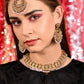 Gold Tone Lavender Pearl Necklace Set - Rajwada