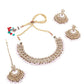 Gold Tone Lavender Pearl Necklace Set - Rajwada