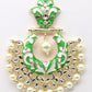 Gold tone light green white tinted kundan pearl dangle earrings! - Rajwada