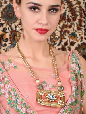 Gold Tone Multistring Tribal Necklace Set - Rajwada