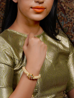 Gold Tone Pretty Pearl Bracelet - Rajwada