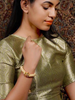 Gold Tone Pretty Pearl Bracelet - Rajwada