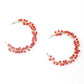Gold-Tone Red Beaded Hoop Earrings - Rajwada