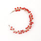 Gold-Tone Red Beaded Hoop Earrings - Rajwada