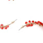 Gold-Tone Red Beaded Hoop Earrings - Rajwada
