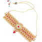 Gold Tone Red Mani Choker Set - Rajwada
