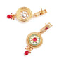 Gold Tone Red Mani Choker Set - Rajwada