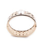 Gold-tone textured stunning white pearl embellished bracelet - Rajwada
