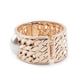 Gold-tone textured stunning white pearl embellished bracelet - Rajwada