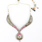 Golden And Light Pink Floral Choker Necklace - Rajwada
