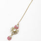 Golden And Light Pink Floral Choker Necklace - Rajwada