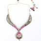 Golden And Pink Floral Choker Necklace - Rajwada