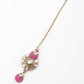 Golden And Pink Floral Choker Necklace - Rajwada