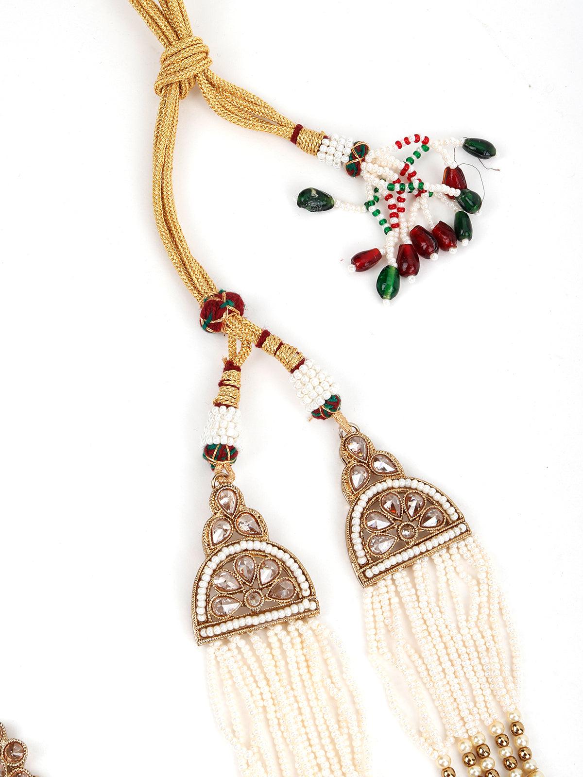 Golden and White Traditional Pearl Chain - Rajwada